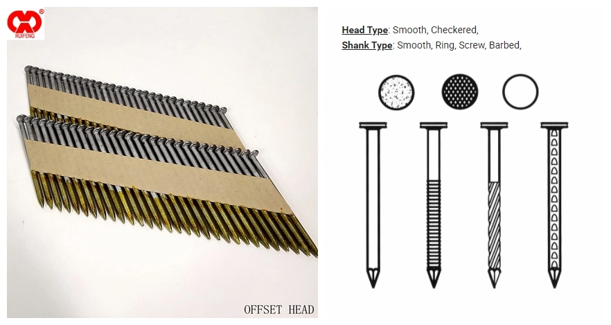 Ruifeng Brand 34D Paper Tape Strip Nails - Offset Head